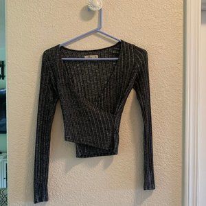 Hollister gray wrap top